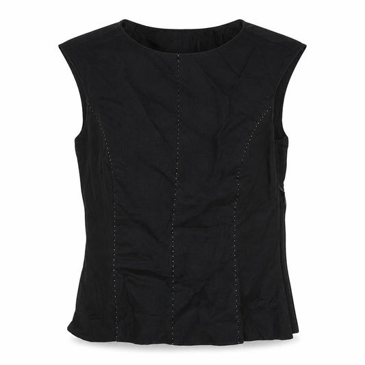Nienham & lotz Womens Black Polyester Basic Tank Size 10 Round Neck