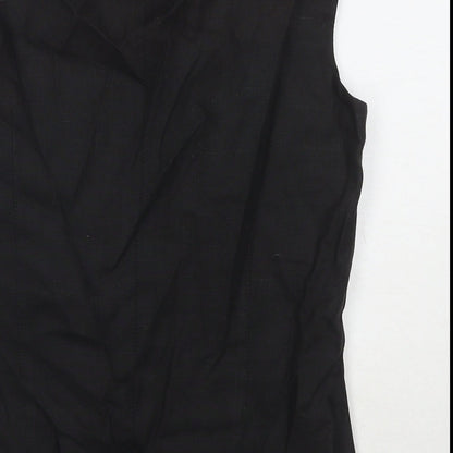 Nienham & lotz Womens Black Polyester Basic Tank Size 10 Round Neck