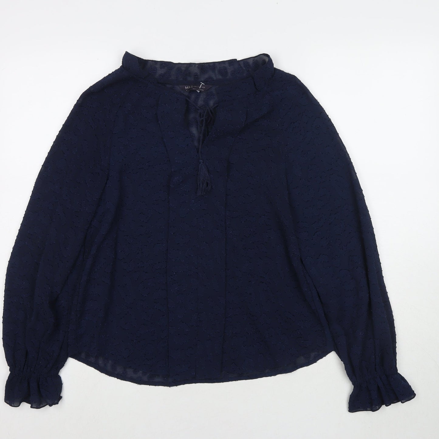 Womens UK Size 6 Marks and Spencer Blue Basic Blouse