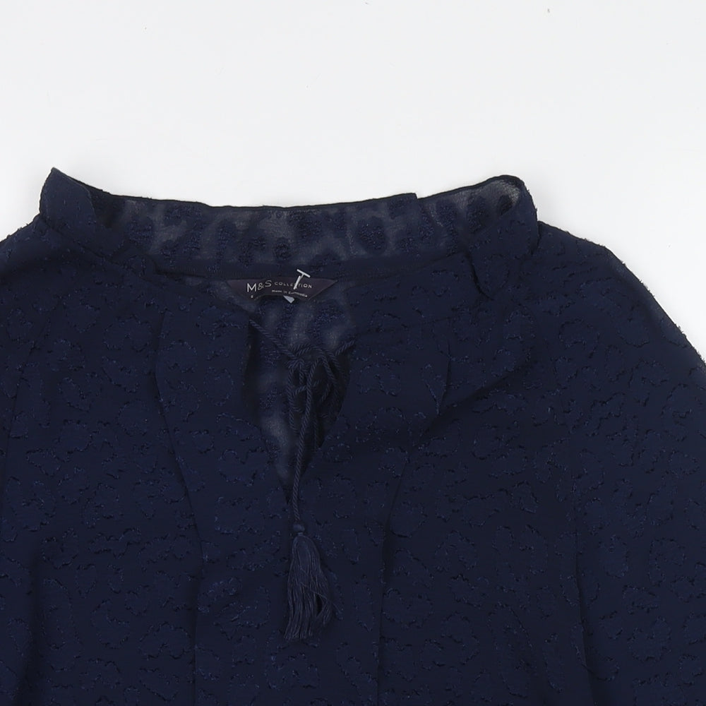 Womens UK Size 6 Marks and Spencer Blue Basic Blouse