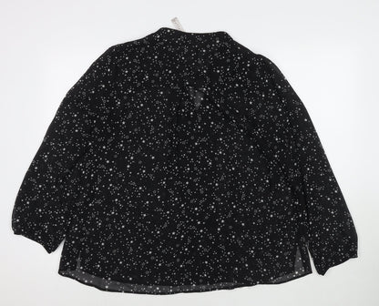 Womens UK Size 16 Collection Black Basic Button-Up