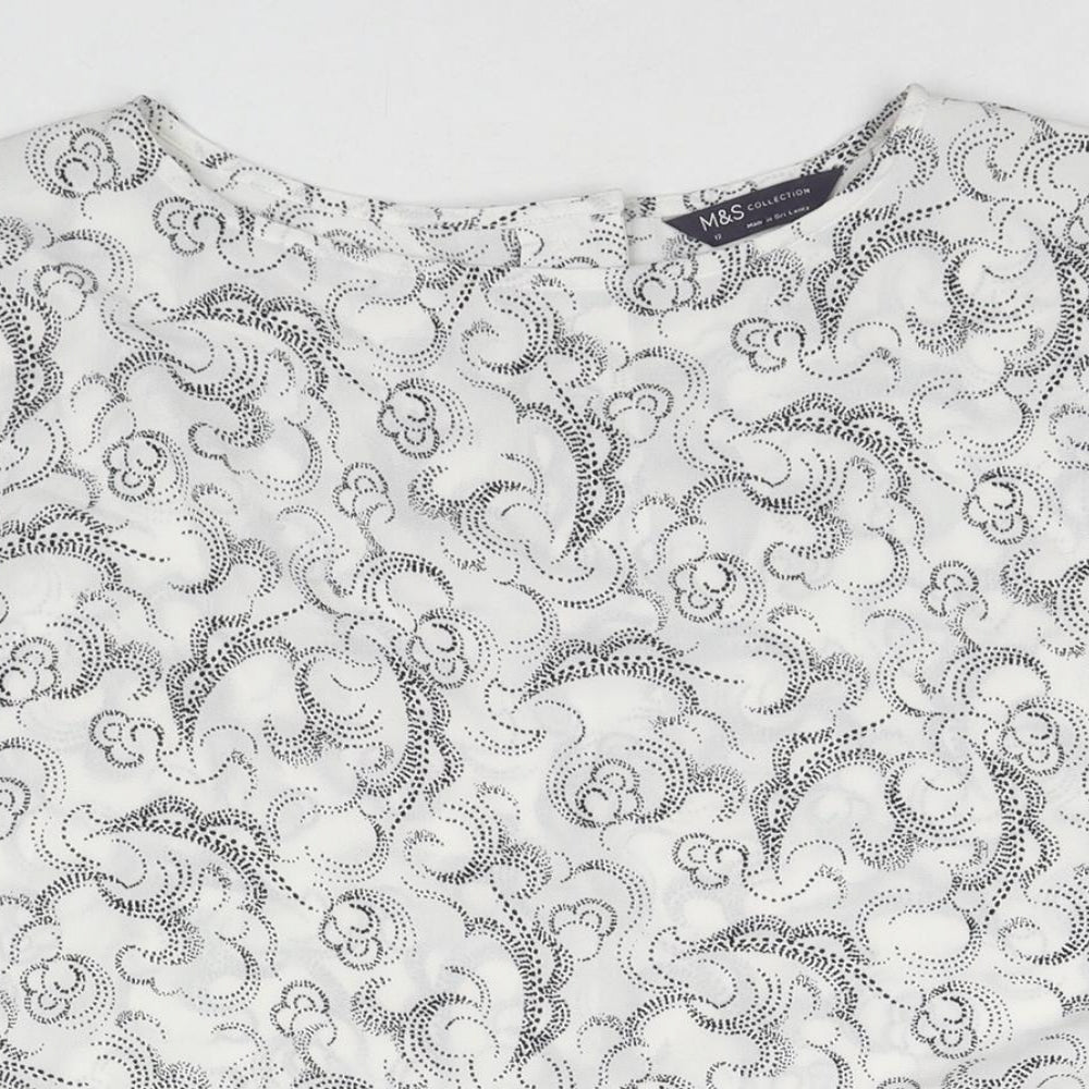 Womens UK Size 12 Marks and Spencer White Basic Blouse