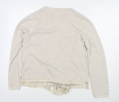 Womens UK Size 12 Marks and Spencer Beige Cape Jumper