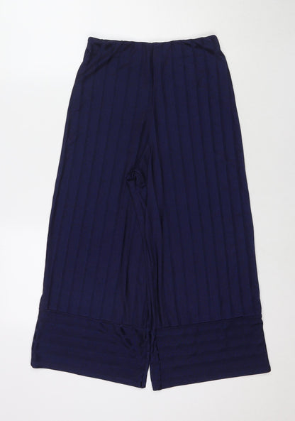 Zara Womens Blue Polyester Trousers Size S L21 in Regular