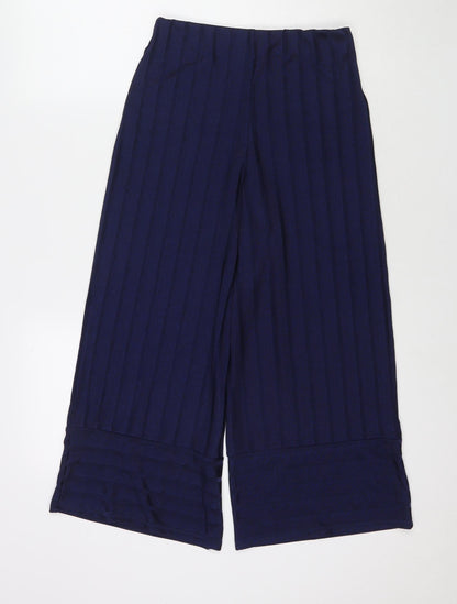 Zara Womens Blue Polyester Trousers Size S L21 in Regular