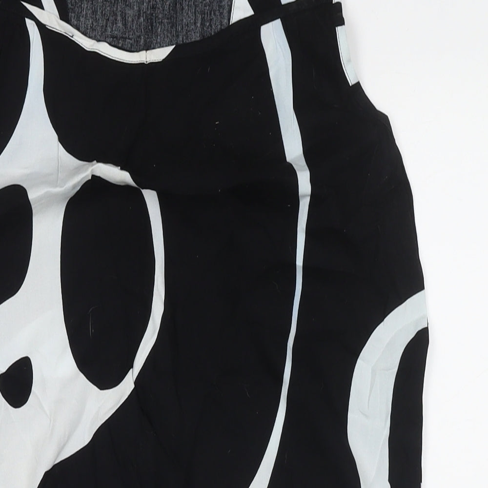 Escapada Womens Black Geometric Viscose Tunic Tank Size L Round Neck