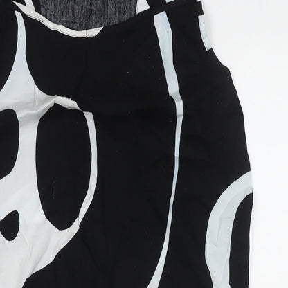 Escapada Womens Black Geometric Viscose Tunic Tank Size L Round Neck