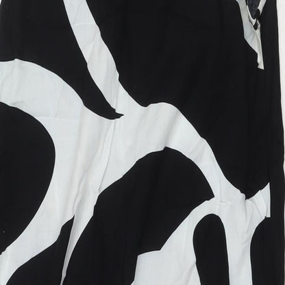 Escapada Womens Black Geometric Viscose Tunic Tank Size L Round Neck