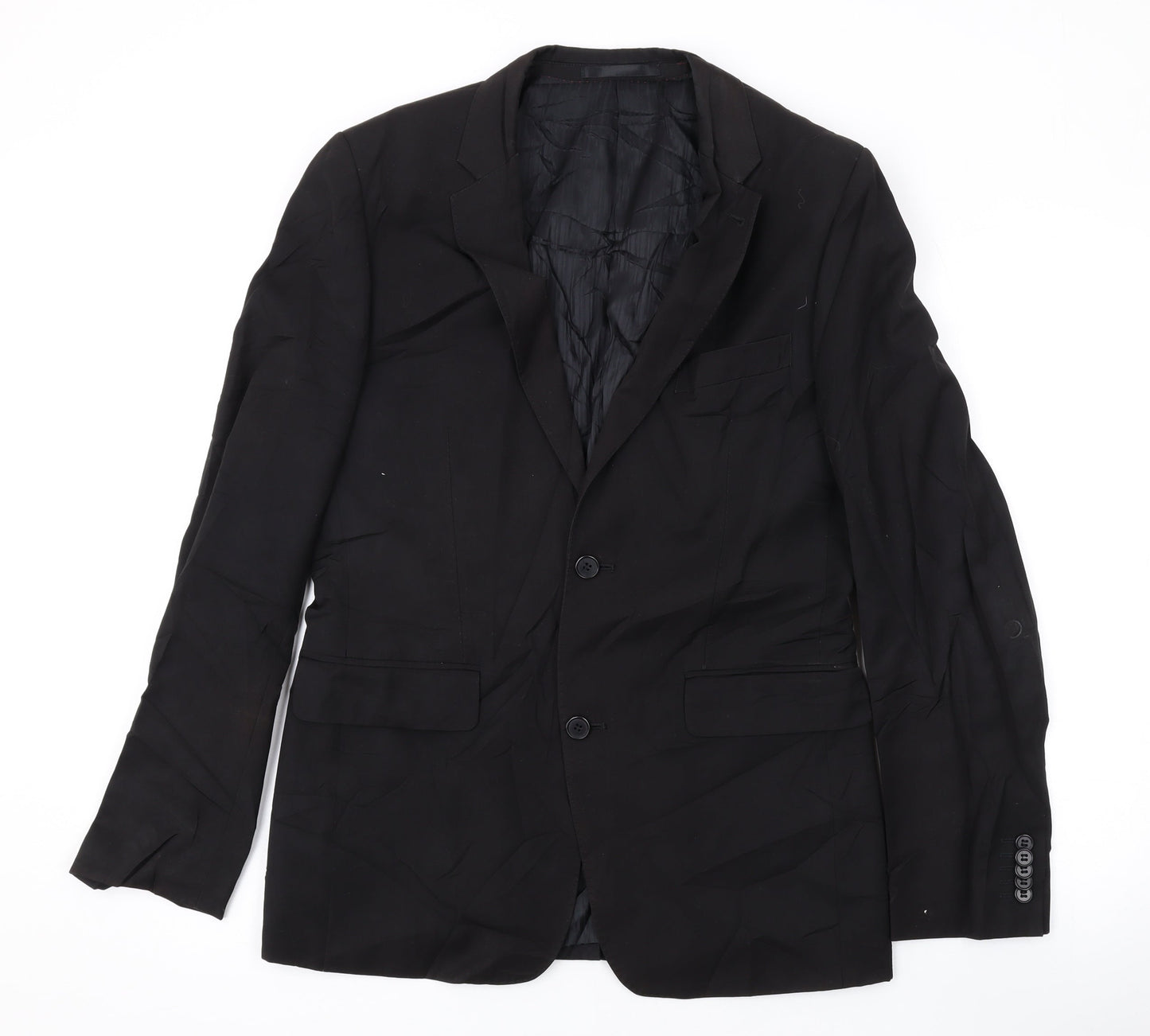 Ventuno Mens Black Polyester Jacket Suit Jacket Size 38 Regular