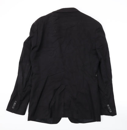 Ventuno Mens Black Polyester Jacket Suit Jacket Size 38 Regular