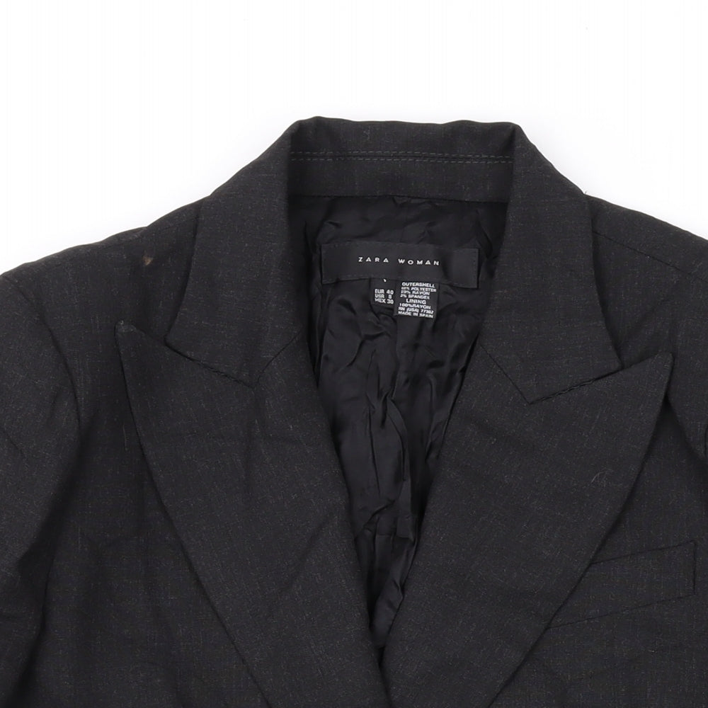 Zara Womens Grey Jacket Blazer Size 12 Button