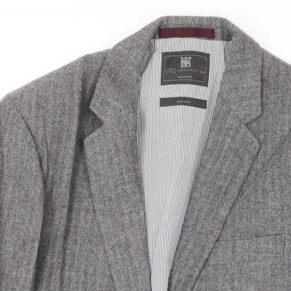 Mens UK Size 38 Marks and Spencer Regular Grey Suit Jacket