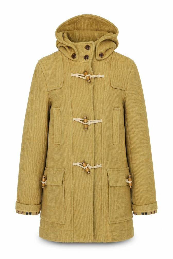 Topshop Womens Yellow Overcoat Coat Size 6 Snap
