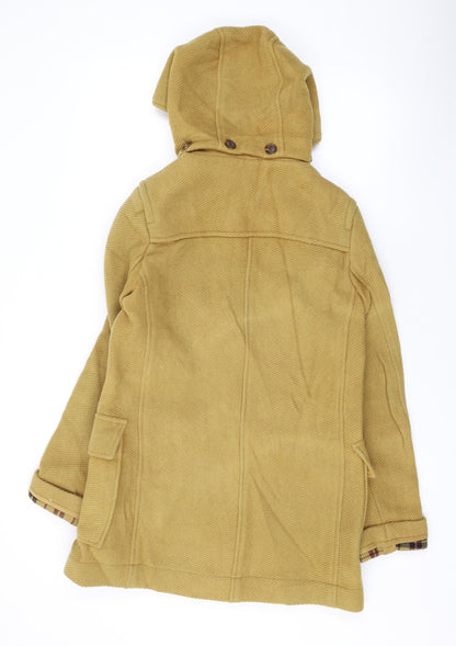 Topshop Womens Yellow Overcoat Coat Size 6 Snap