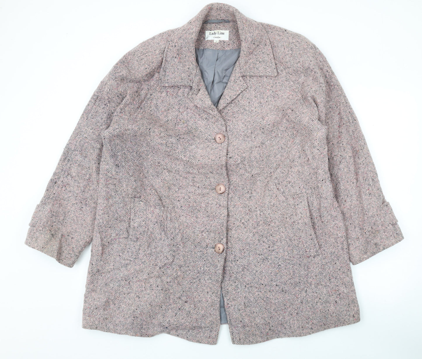 Womens UK Size 14 Lady Line Pink Overcoat