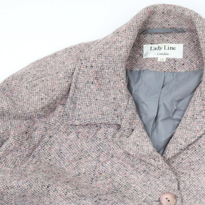 Womens UK Size 14 Lady Line Pink Overcoat