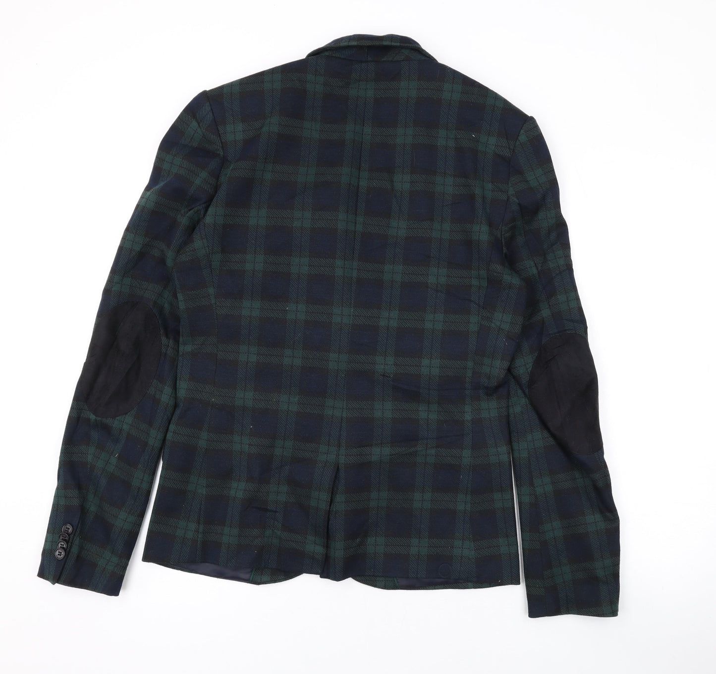 Zara Mens Green Plaid Jacket Blazer Size M Button