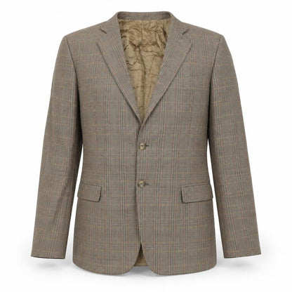 Marks & Spencer Mens Brown Plaid Jacket Blazer Size 40 Button