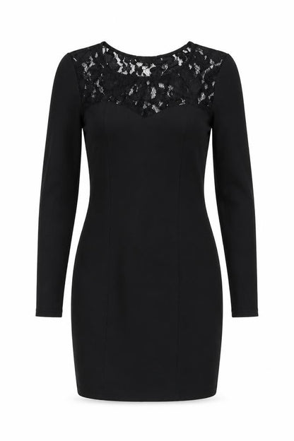Topshop Womens Black Polyester Bodycon Size 10 Round Neck Pullover