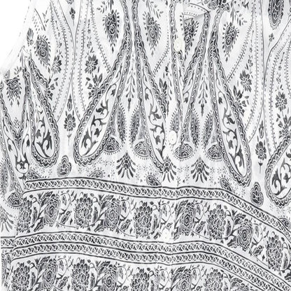 Dorothy Perkins Womens Black Paisley Polyester Shirt Dress Size 10 Collared Button