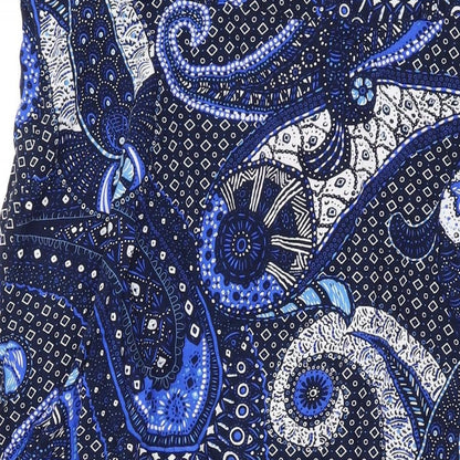 Autonomy Womens Blue Paisley Viscose Swing Skirt Size 12 Zip