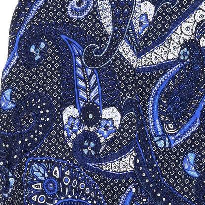 Autonomy Womens Blue Paisley Viscose Swing Skirt Size 12 Zip