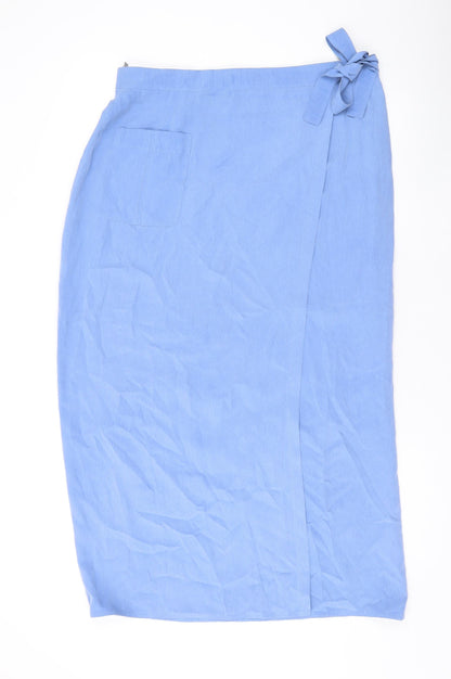 Gerry Weber Womens Blue Polyester A-Line Skirt Size 16 Zip