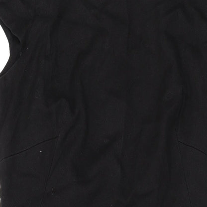 NEXT Womens Black Polyester A-Line Size 12 Square Neck Zip