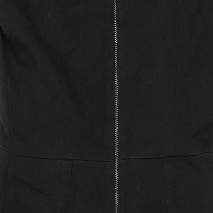 NEXT Womens Black Polyester A-Line Size 12 Square Neck Zip