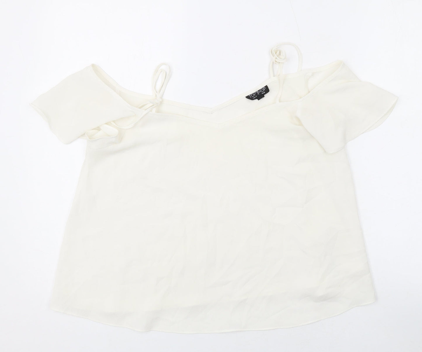 Womens UK Size 10 Topshop Ivory Basic Blouse