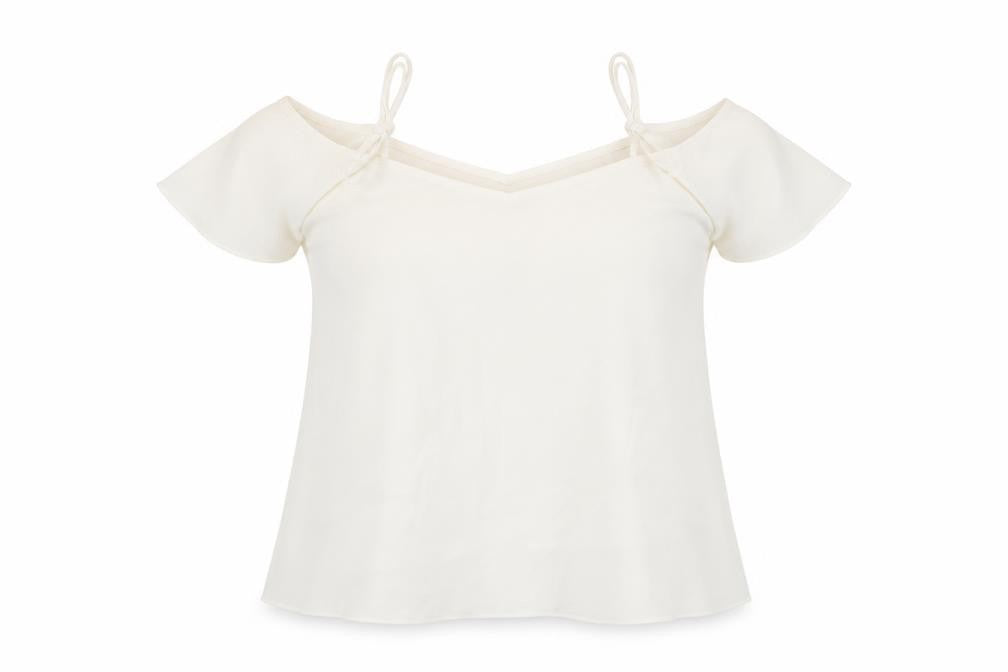 Womens UK Size 10 Topshop Ivory Basic Blouse