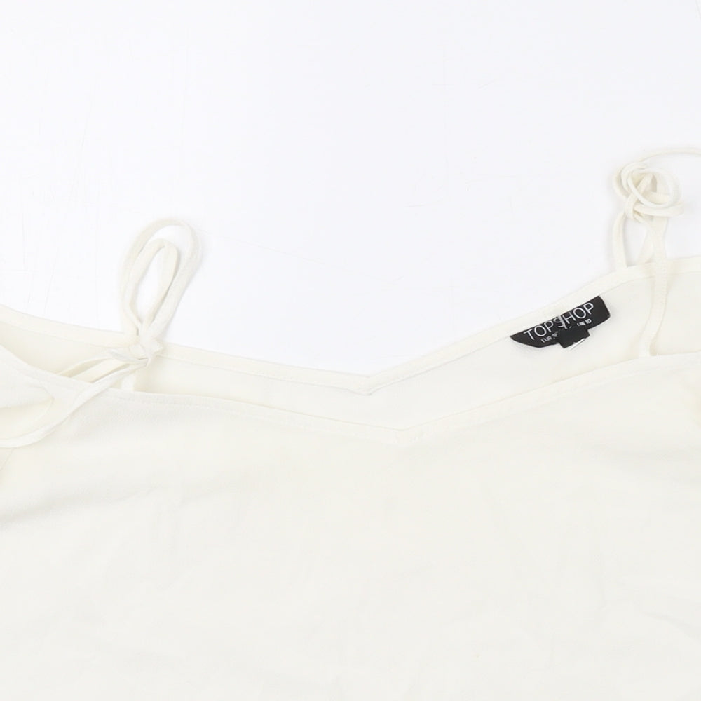 Womens UK Size 10 Topshop Ivory Basic Blouse