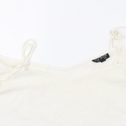 Womens UK Size 10 Topshop Ivory Basic Blouse
