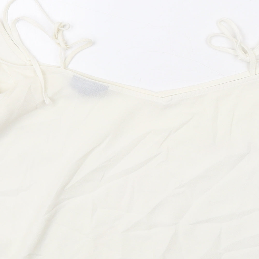 Womens UK Size 10 Topshop Ivory Basic Blouse