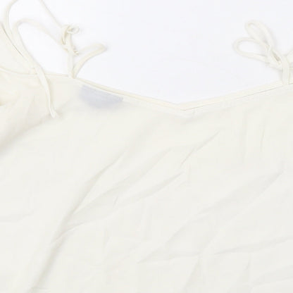 Womens UK Size 10 Topshop Ivory Basic Blouse