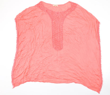 Ambro Womens Pink Polyester Cover Up Size S