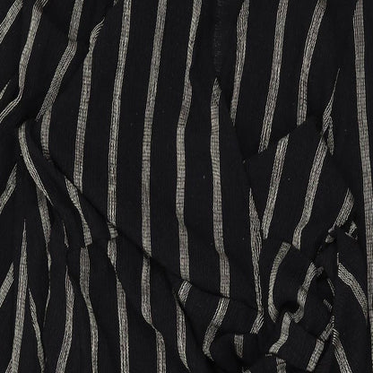 H&M Womens Black Striped Polyester Wrap Dress Size S V-Neck Tie