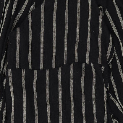 H&M Womens Black Striped Polyester Wrap Dress Size S V-Neck Tie
