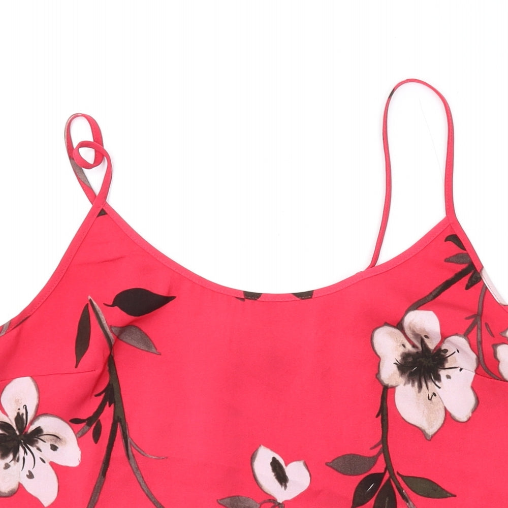 NEXT Womens Pink Floral Polyester Camisole Tank Size 12 Scoop Neck