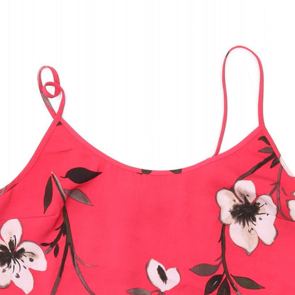 NEXT Womens Pink Floral Polyester Camisole Tank Size 12 Scoop Neck