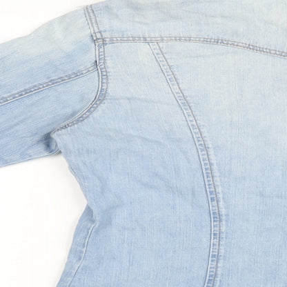 Womens UK Size 8 H&M Blue Basic Button-Up