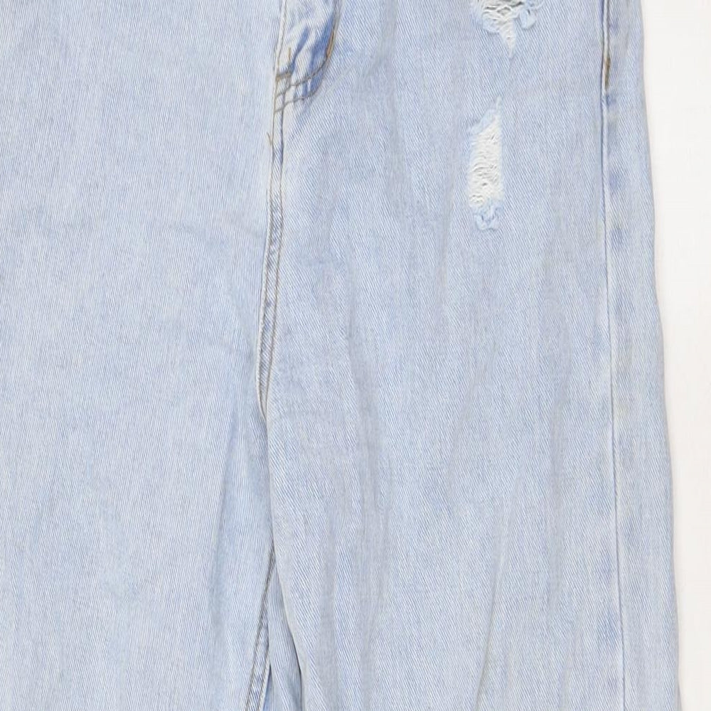 SEE SEE Womens Blue Cotton Wide-Leg Jeans Size 26 in L33 in Regular Zip - Raw Hem