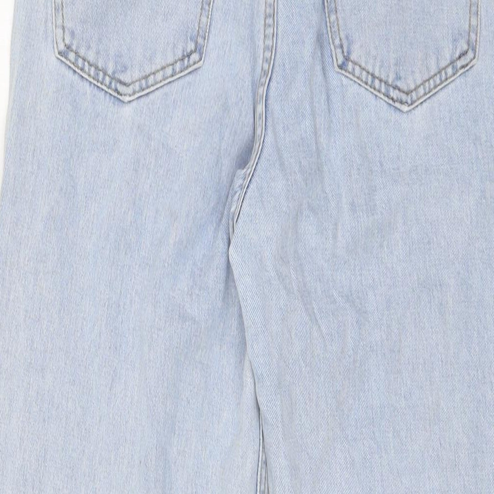 SEE SEE Womens Blue Cotton Wide-Leg Jeans Size 26 in L33 in Regular Zip - Raw Hem