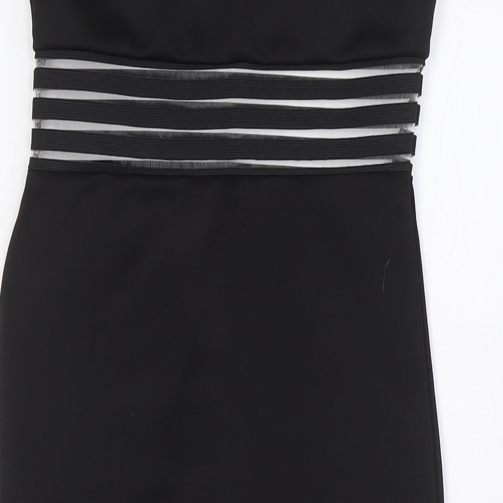 Boohoo Womens Black Polyester Bodycon Size 8 Off the Shoulder