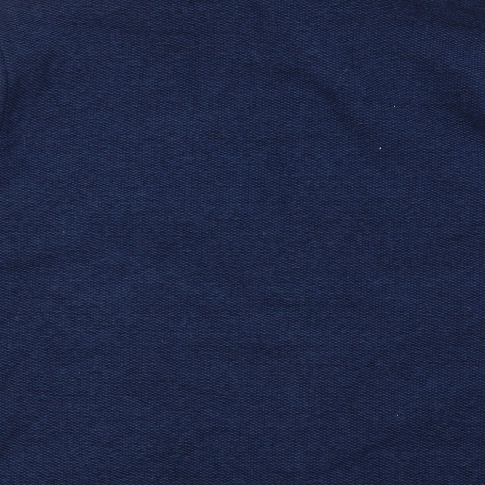 Lands' End Womens Blue Polyester Basic Button-Up Size S Collared