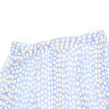 Travelling Light Womens Blue Geometric Viscose Swing Skirt Size 18 Zip