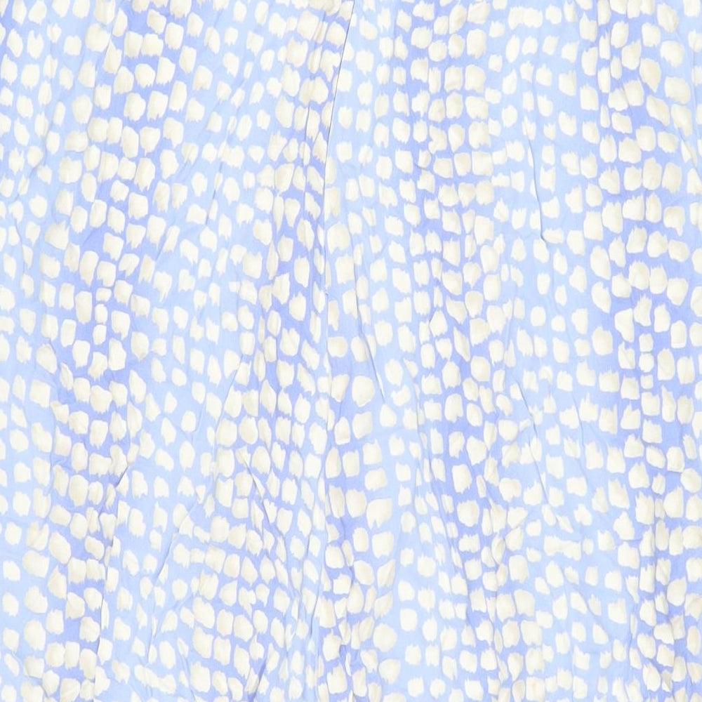 Travelling Light Womens Blue Geometric Viscose Swing Skirt Size 18 Zip