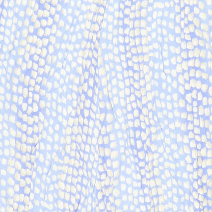 Travelling Light Womens Blue Geometric Viscose Swing Skirt Size 18 Zip