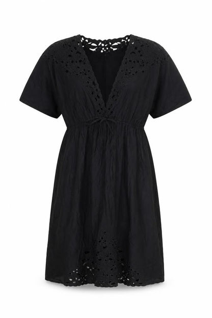 Mango Womens Black Polyester A-Line Size 10 V-Neck Pullover
