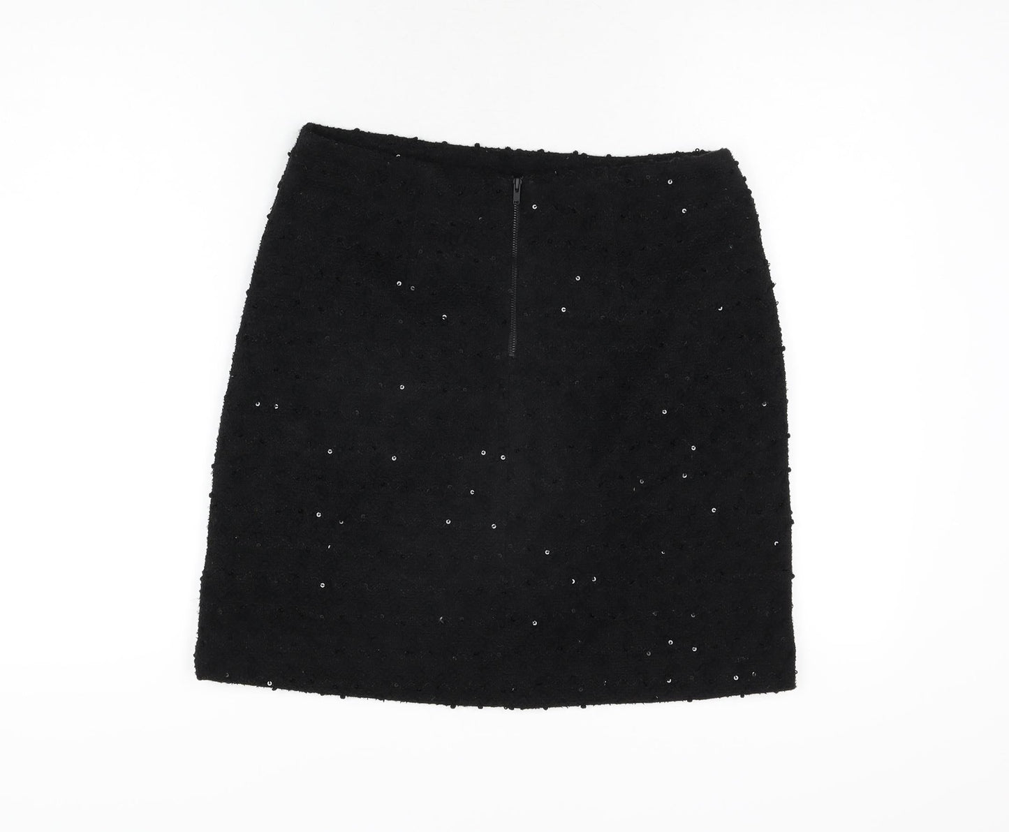 Paraphrase Womens Black Polyester A-Line Skirt Size 10 Zip